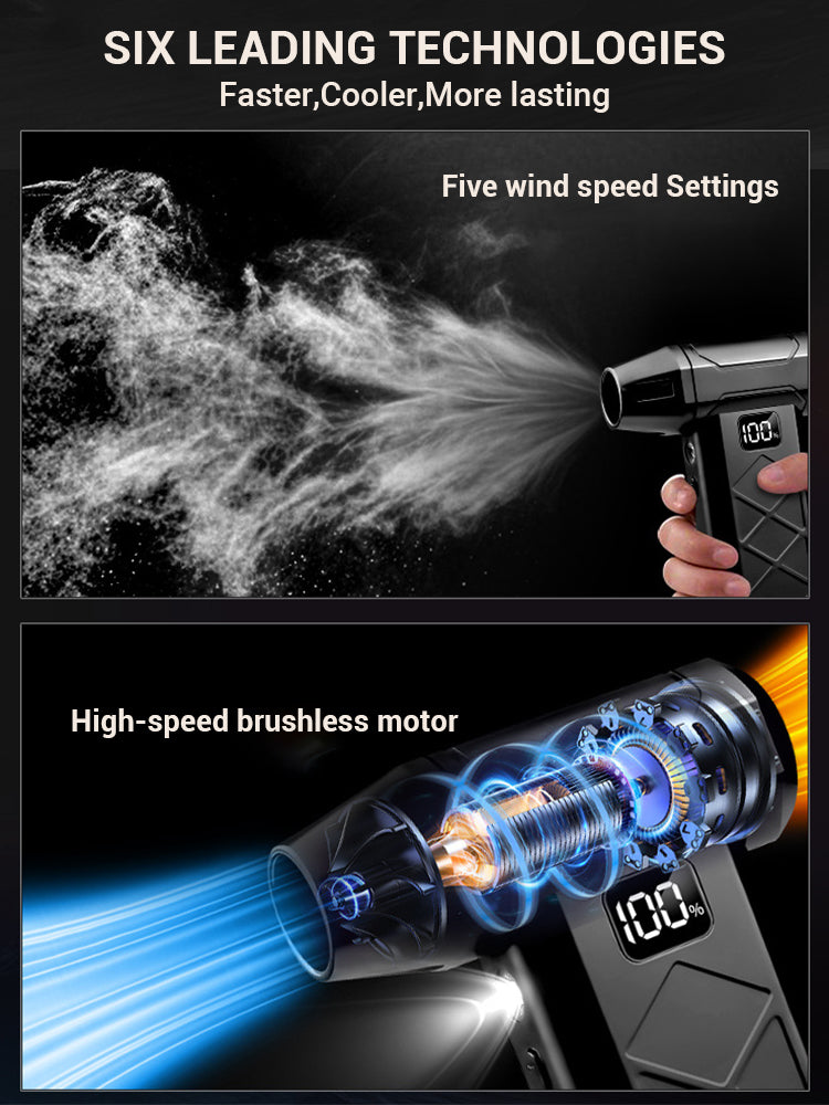 Powerful Dust Blower 800000RPM Brushless Motor Type-C Rechargeable Outdoor Air Duster Blower Air Blower Cleaning PC Turbo Fan