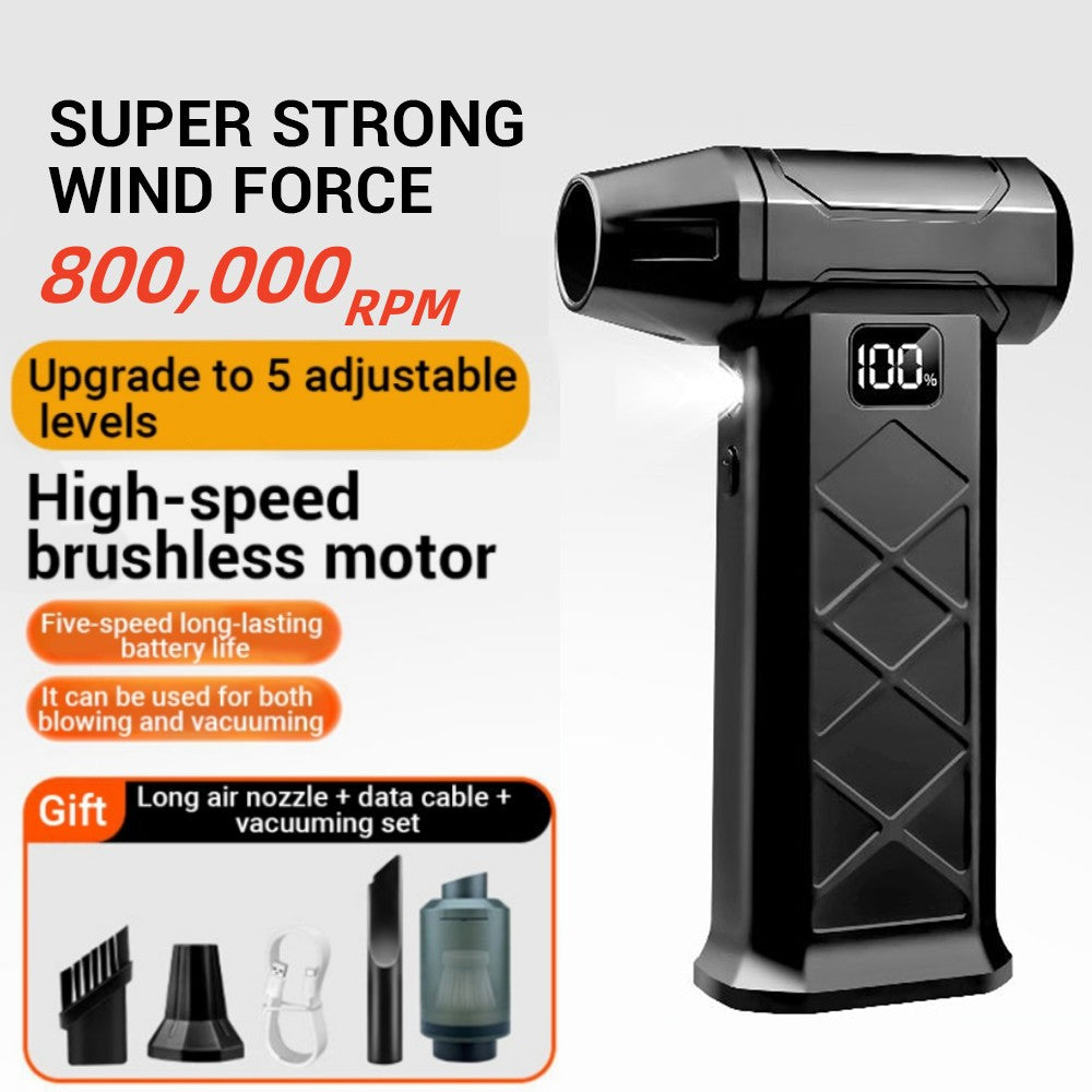 Powerful Dust Blower 800000RPM Brushless Motor Type-C Rechargeable Outdoor Air Duster Blower Air Blower Cleaning PC Turbo Fan