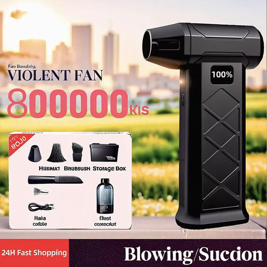Powerful Dust Blower 800000RPM Brushless Motor Type-C Rechargeable Outdoor Air Duster Blower Air Blower Cleaning PC Turbo Fan