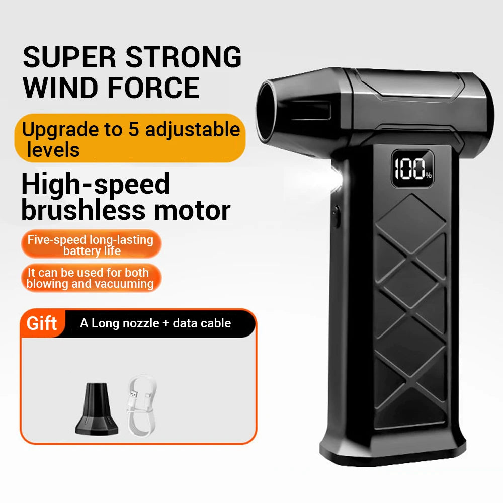 Powerful Dust Blower 800000RPM Brushless Motor Type-C Rechargeable Outdoor Air Duster Blower Air Blower Cleaning PC Turbo Fan